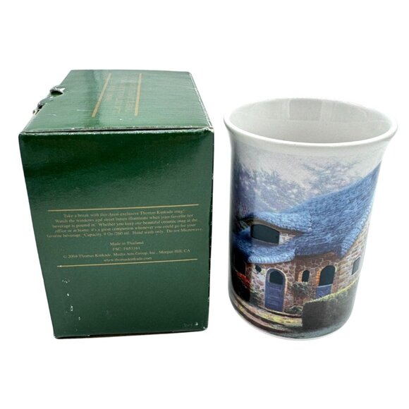 Thomas Kinkade Coffee Cup Mug w/ Box 'Lilac Cottage' 2004 - 9oz Ceramic 4"H - Picture 2 of 4